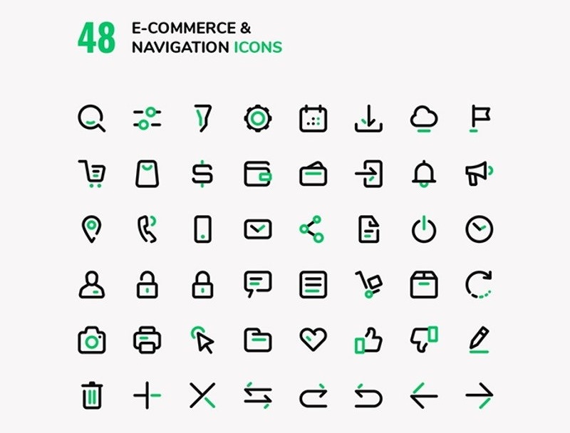 E commerce Navigation Vector icons