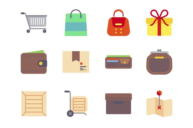 Free Flat eCommerce icons