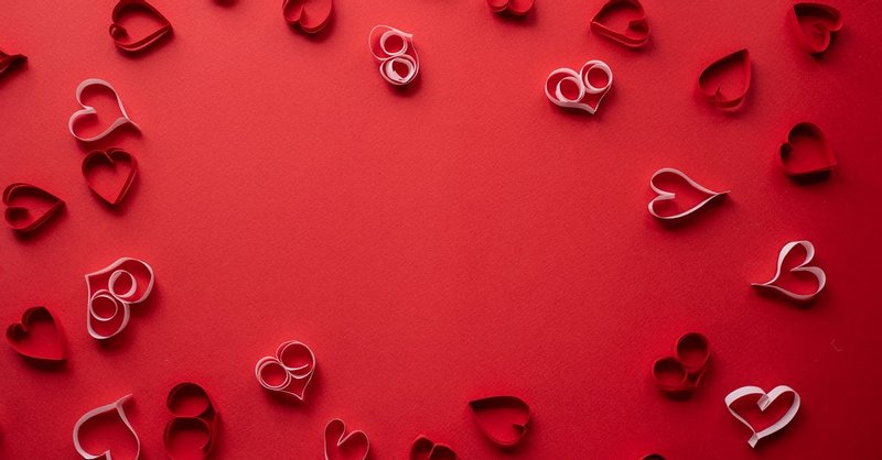 Hearts On A Red background