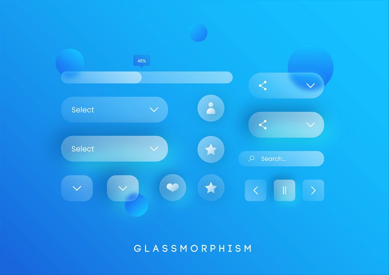 Kit UI glassmorphism