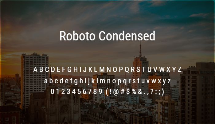 roboto condensed font