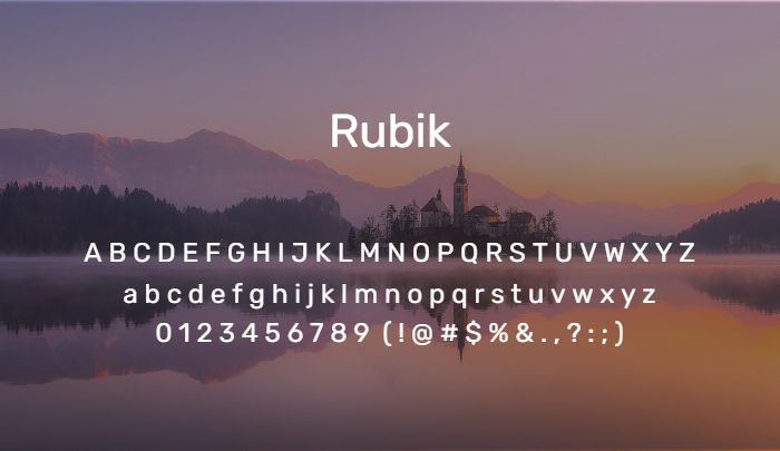 rubik sans serif font