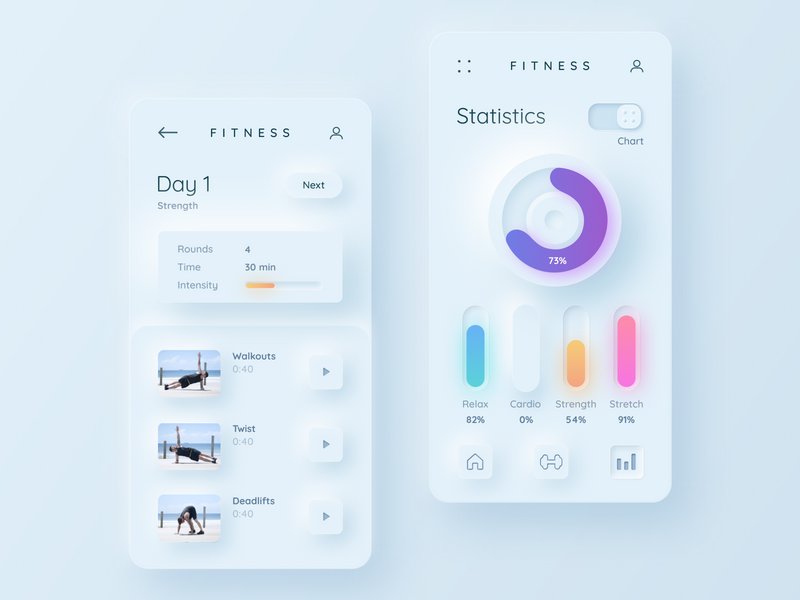 Fitness App Concept Neumorphism