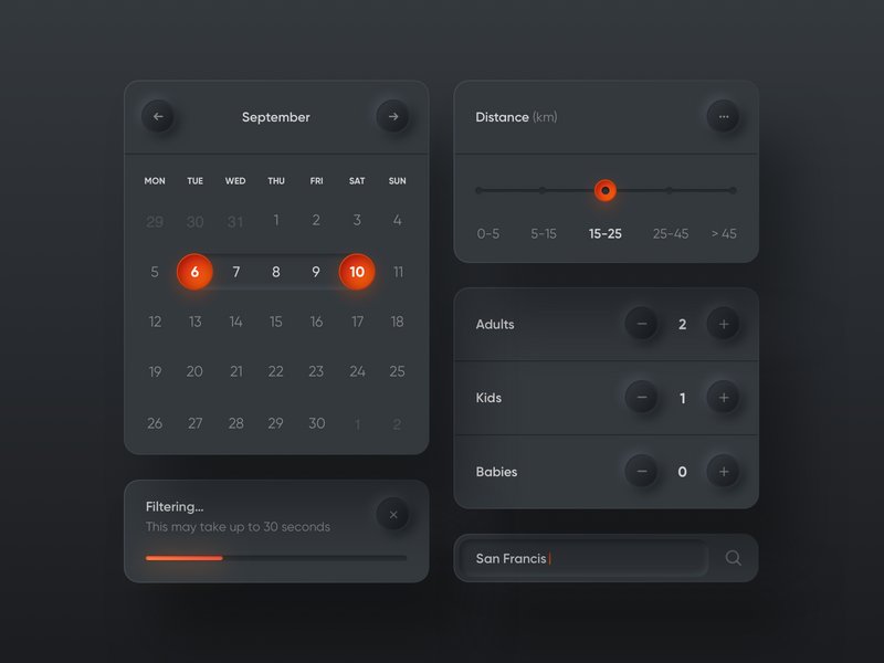 Neumorphism UI Elements by