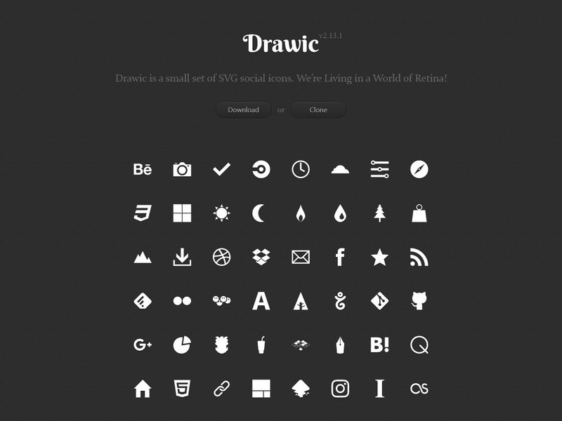 Drawic free svg social icons