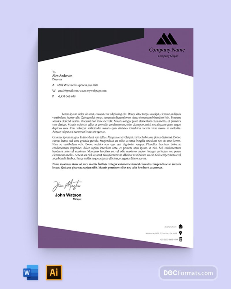 20 Best Business Letterhead Templates (Word, AI) - Free & Premium For Headed Letter Template Word