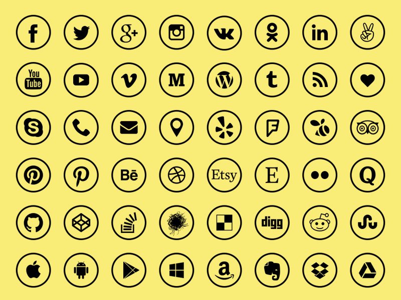 Social Media Icons Sketch freebie