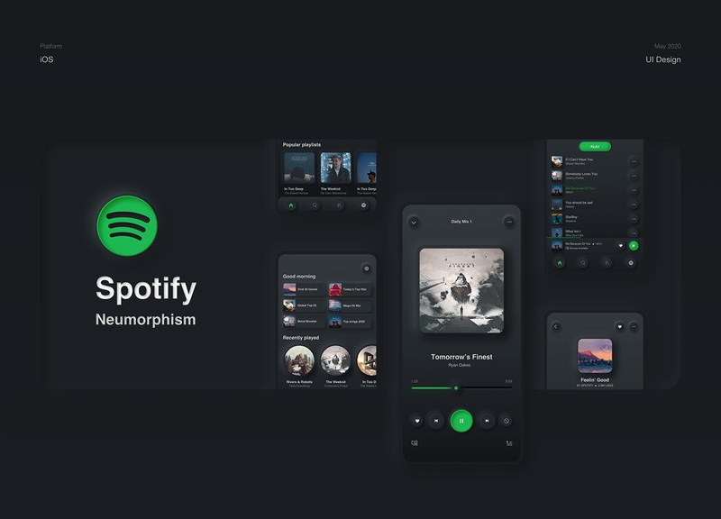 Spotify Neumorphism UI Redesign