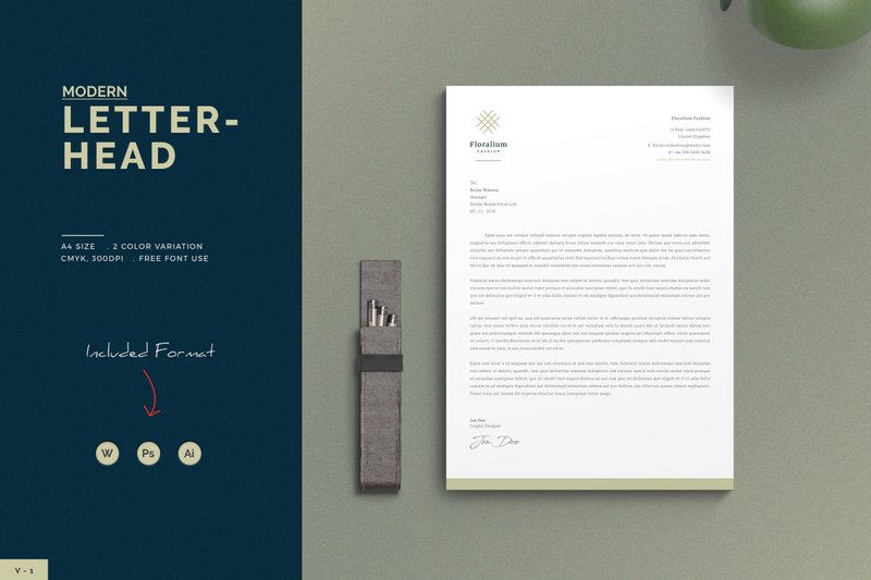 a modern corporate letterhead