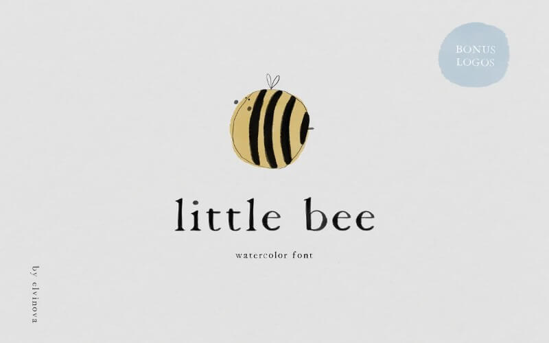 little bee kids watercolor font