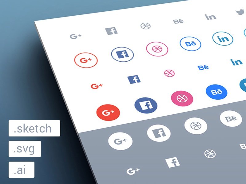 social flat icons svg