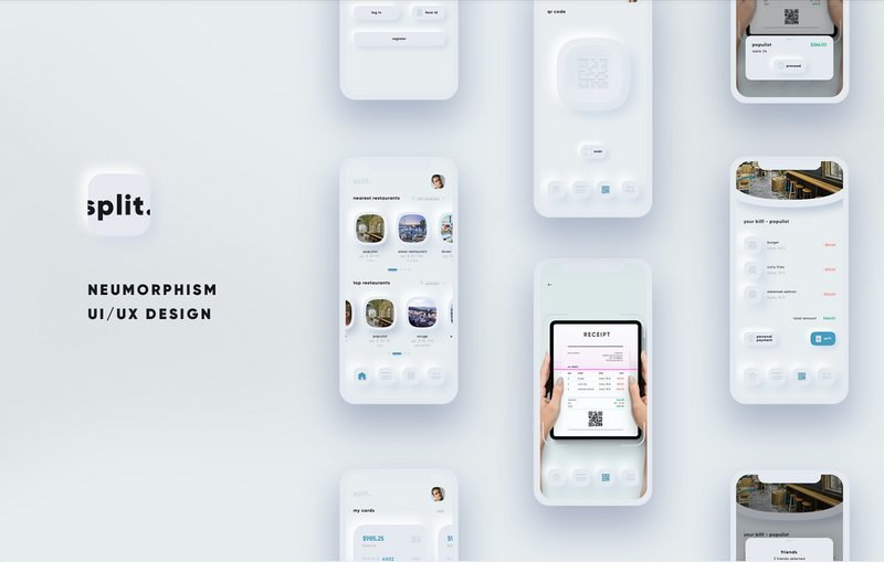 split neumorphism ui ux