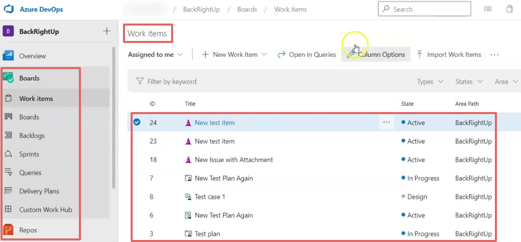 Backrightup software dashboard interface with various texts