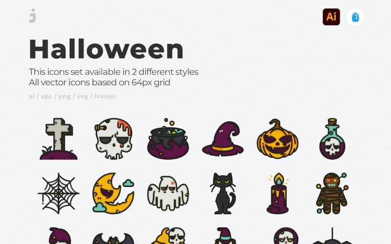 halloween icons ai svg