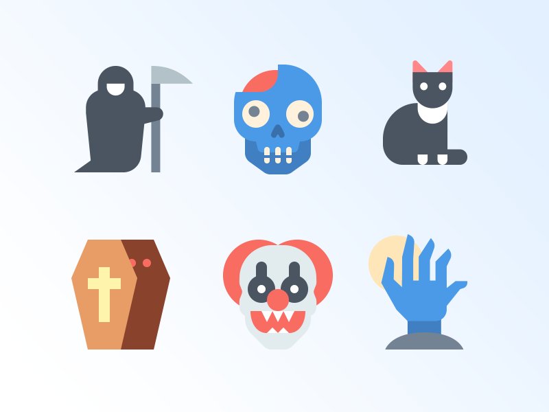 halloween flat icons free