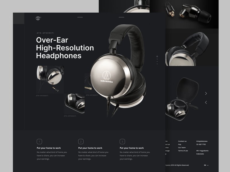 Audio Technica Dark Website Landing