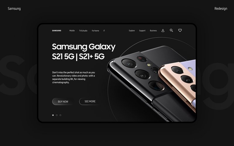 Samsung Landing Dark Mode