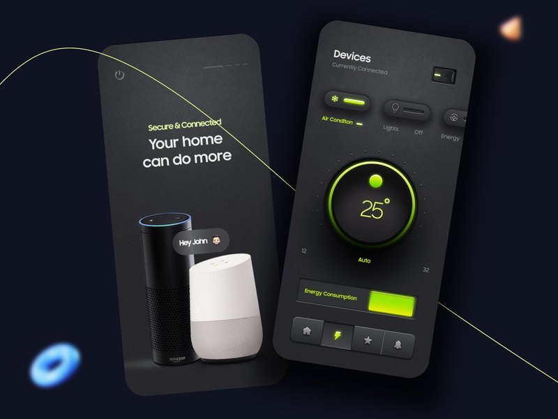 Smart Home App Dark UI Concept