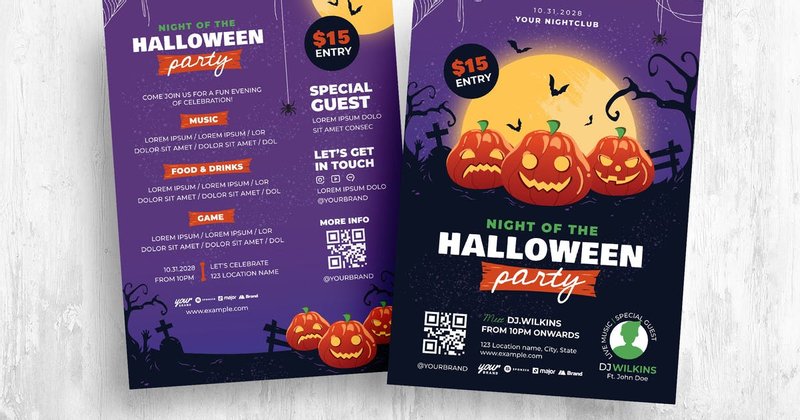 cartoon style halloween flyer