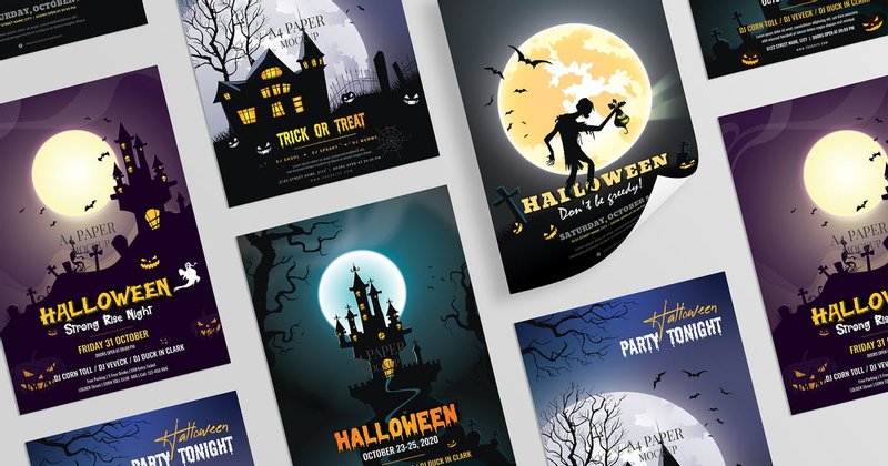 clean modern halloween flyers