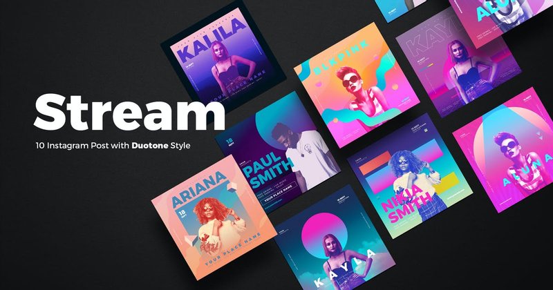 duotone instagram post templates