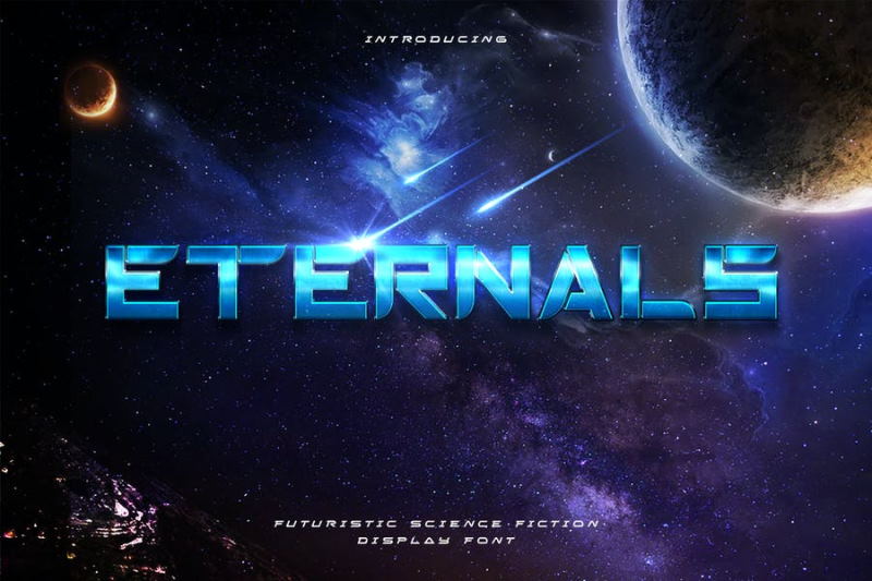 eternals futuristic space font