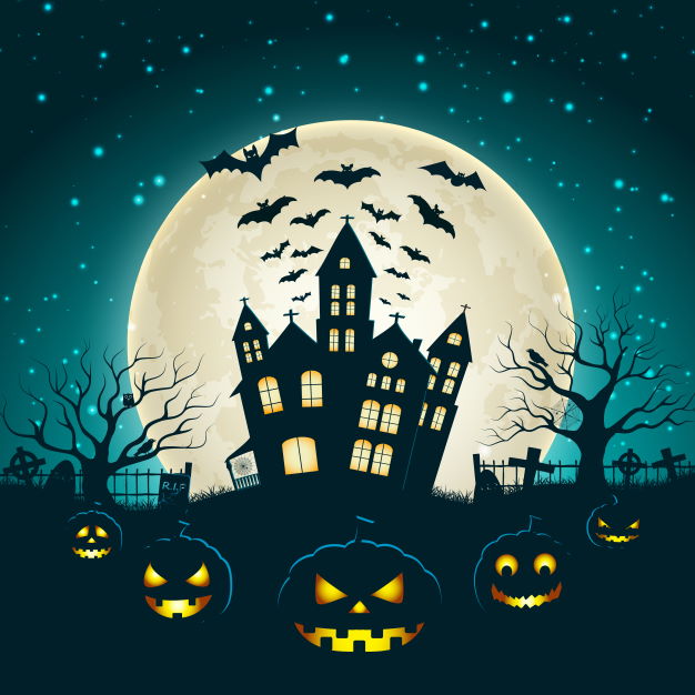 halloween night background vector