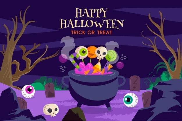 hand drawn halloween background