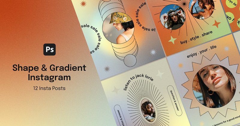 shape gradient instagram post templates