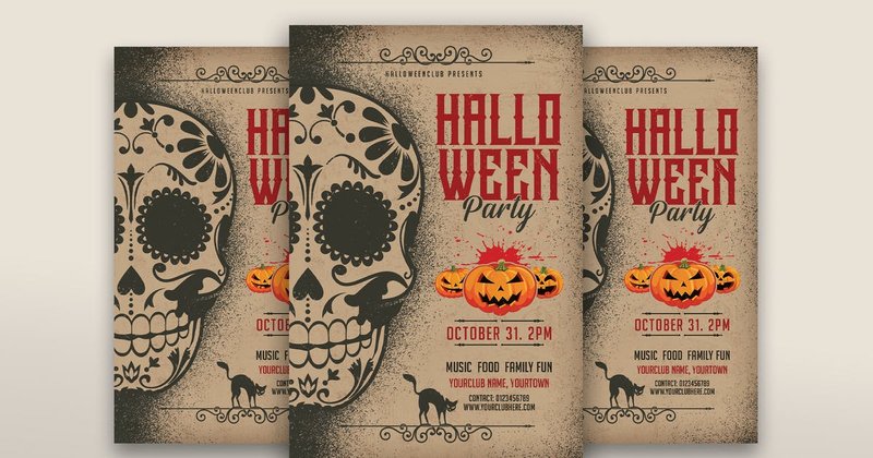 vintage halloween party flyer