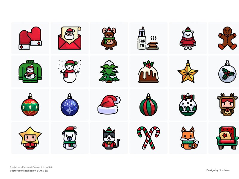 free christmas icons detailed