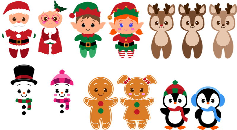 christmas characters vector