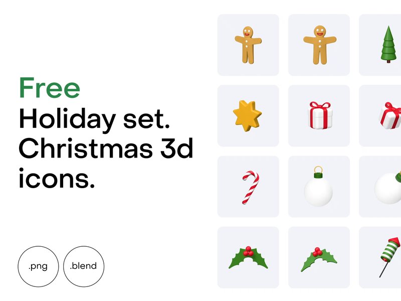 free christmas d icons