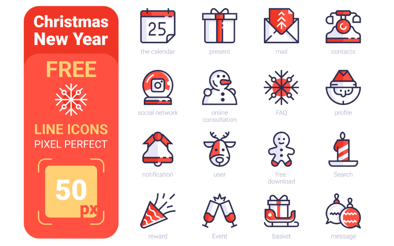 free christmas new year icons