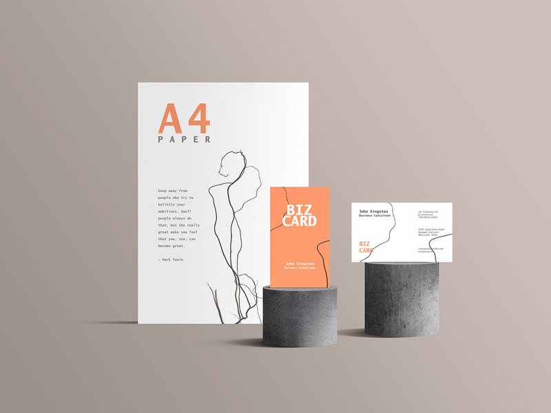 Free Standing Branding Stationery Mockup