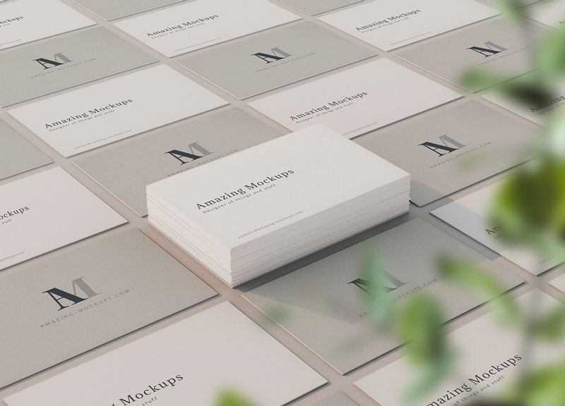 free elegant business cards psd mockup