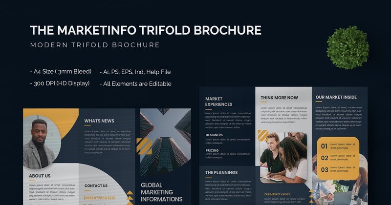 marketinfo modern trifold brochure design