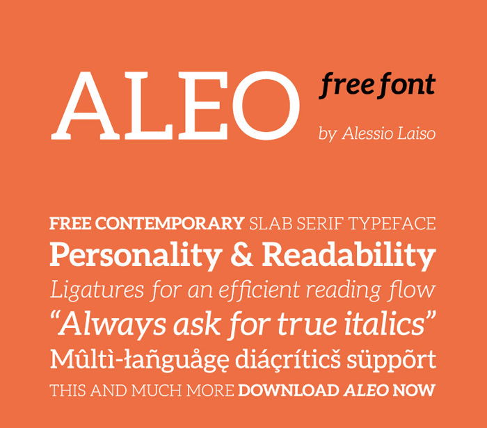 aleo free slab serif font