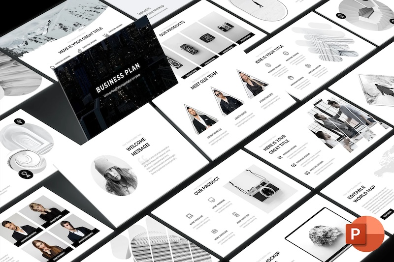 business plan minimal ppt template