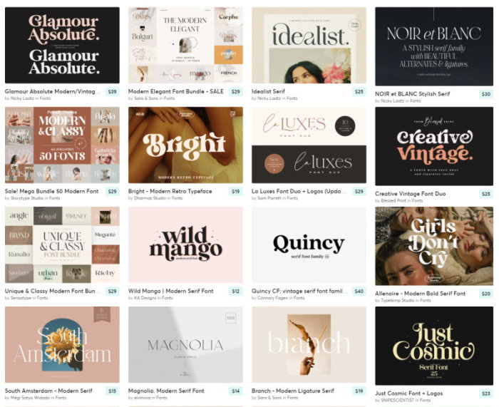 creative market serif fonts