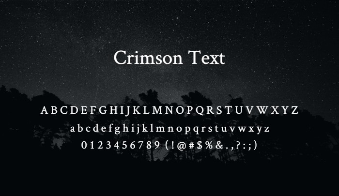 crimson text best free serif fonts