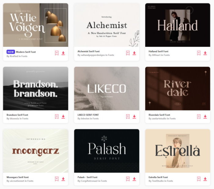 envato elements serif fonts