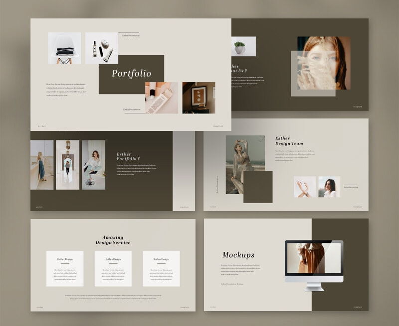 esther minimal beautiful free powerpoint template