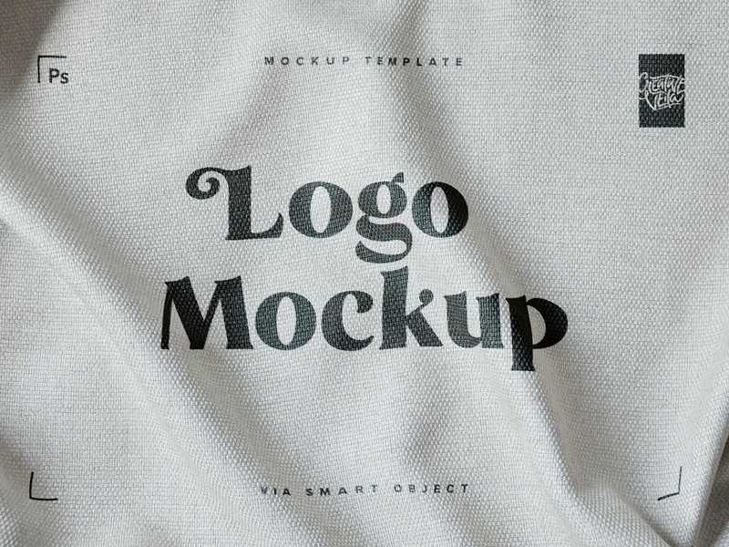 free fabric print logo mockup