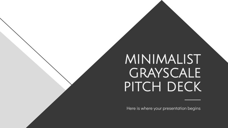 free minimalist grayscale pitch deck