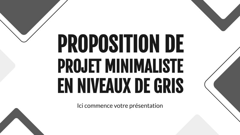 minimal grayscale project proposal powerpoint