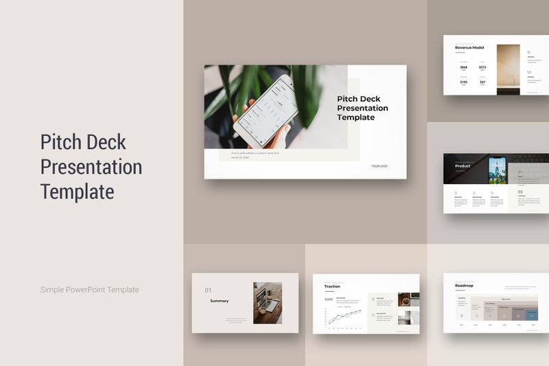 minimal pitch deck powerpoint template