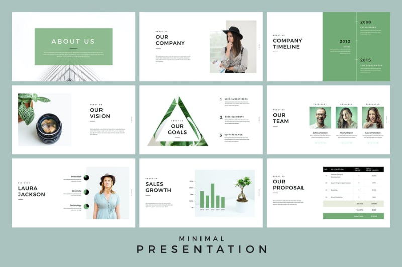 minimal presentation corporate powerpoint template
