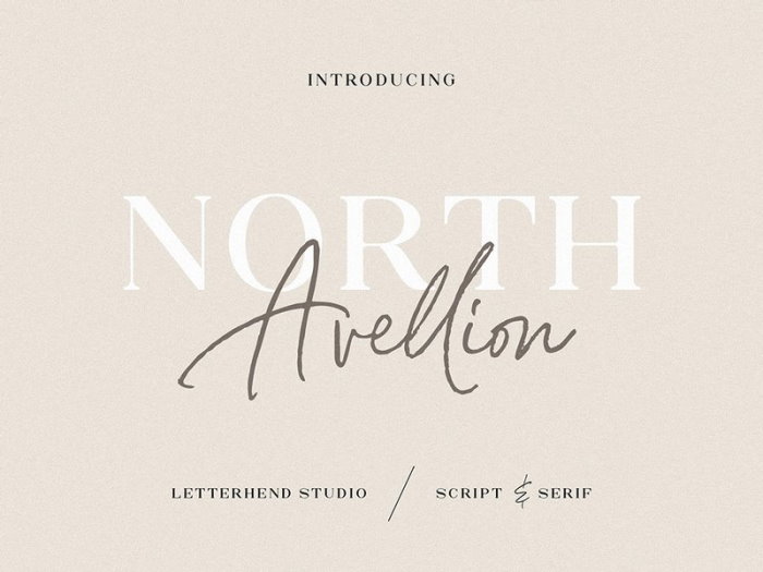 north avellion free serif font script duo