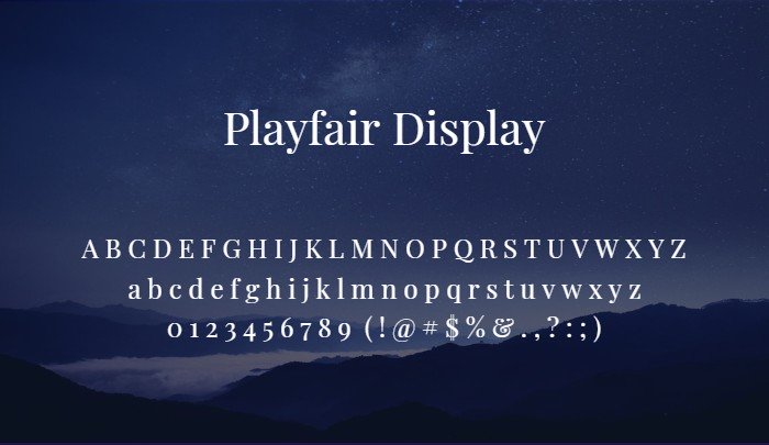 playfair display best free serif fonts